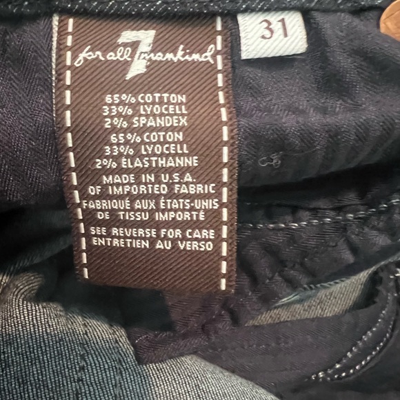 7 For All Mankind Kimmie Straight Leg Dark Denim Jeans Sz 31 NWT - Picture 5 of 8